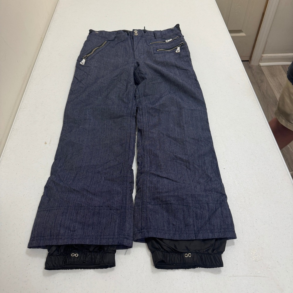 Mission Six Snowboard Pants Blue Denim Look Mens Large Ski Winter Trousers 5890
